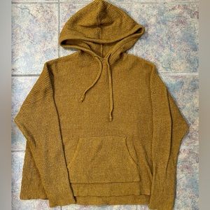 aerie waffle knit pullover sweater with hood, women’s size large